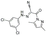 2-[(E)-2-(3,5-DICHLOROPHENYL)HYDRAZONO]-3-(3,5-DIMETHYL-1H-PYRAZOL-1-YL)-3-OXOPROPANENITRILE Struktur