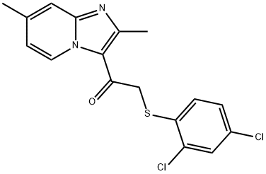 2-[(2,4-DICHLOROPHENYL)SULFANYL]-1-(2,7-DIMETHYLIMIDAZO[1,2-A]PYRIDIN-3-YL)-1-ETHANONE Struktur