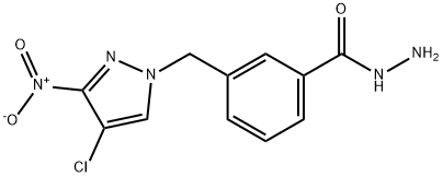 3-(4-CHLORO-3-NITRO-PYRAZOL-1-YLMETHYL)-BENZOIC ACID HYDRAZIDE Struktur