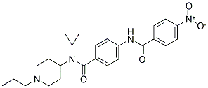 N-CYCLOPROPYL-4-((4-NITROBENZOYL)AMINO)-N-(1-PROPYLPIPERIDIN-4-YL)BENZAMIDE Struktur