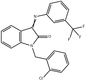 1-(2-CHLOROBENZYL)-3-([3-(TRIFLUOROMETHYL)PHENYL]IMINO)-1,3-DIHYDRO-2H-INDOL-2-ONE Struktur