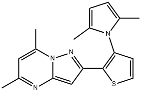 2-[3-(2,5-DIMETHYL-1H-PYRROL-1-YL)-2-THIENYL]-5,7-DIMETHYLPYRAZOLO[1,5-A]PYRIMIDINE Struktur