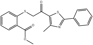 METHYL 2-([2-(4-METHYL-2-PHENYL-1,3-THIAZOL-5-YL)-2-OXOETHYL]SULFANYL)BENZENECARBOXYLATE Struktur