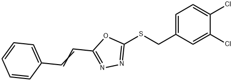 2-[(3,4-DICHLOROBENZYL)SULFANYL]-5-[(E)-2-PHENYLETHENYL]-1,3,4-OXADIAZOLE Struktur