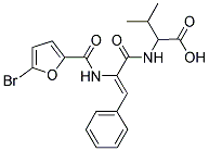 2-({(2Z)-2-[(5-BROMO-2-FUROYL)AMINO]-3-PHENYLPROP-2-ENOYL}AMINO)-3-METHYLBUTANOIC ACID Struktur