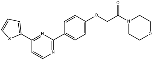 1-MORPHOLINO-2-(4-[4-(2-THIENYL)-2-PYRIMIDINYL]PHENOXY)-1-ETHANONE Struktur