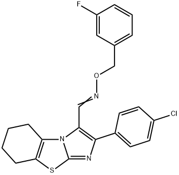 2-(4-CHLOROPHENYL)-5,6,7,8-TETRAHYDROIMIDAZO[2,1-B][1,3]BENZOTHIAZOLE-3-CARBALDEHYDE O-(3-FLUOROBENZYL)OXIME Struktur