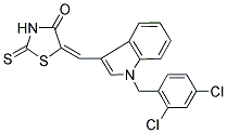 (5E)-5-{[1-(2,4-DICHLOROBENZYL)-1H-INDOL-3-YL]METHYLENE}-2-THIOXO-1,3-THIAZOLIDIN-4-ONE Struktur