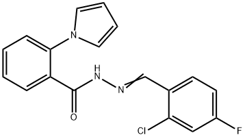 N'-[(Z)-(2-CHLORO-4-FLUOROPHENYL)METHYLIDENE]-2-(1H-PYRROL-1-YL)BENZENECARBOHYDRAZIDE Struktur