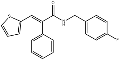 (E)-N-(4-FLUOROBENZYL)-2-PHENYL-3-(2-THIENYL)-2-PROPENAMIDE Struktur