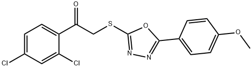 1-(2,4-DICHLOROPHENYL)-2-([5-(4-METHOXYPHENYL)-1,3,4-OXADIAZOL-2-YL]SULFANYL)-1-ETHANONE Struktur