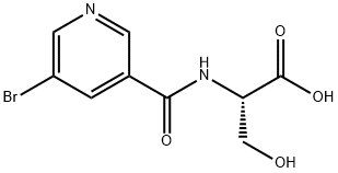 2-[(5-BROMO-PYRIDINE-3-CARBONYL)-AMINO]-3-HYDROXY-PROPIONIC ACID Struktur