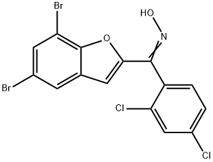 (5,7-DIBROMO-1-BENZOFURAN-2-YL)(2,4-DICHLOROPHENYL)METHANONE OXIME Struktur