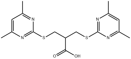 3-[(4,6-DIMETHYLPYRIMIDIN-2-YL)SULFANYL]-2-([(4,6-DIMETHYLPYRIMIDIN-2-YL)SULFANYL]METHYL)PROPANOIC ACID Struktur