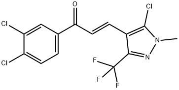 (E)-3-[5-CHLORO-1-METHYL-3-(TRIFLUOROMETHYL)-1H-PYRAZOL-4-YL]-1-(3,4-DICHLOROPHENYL)-2-PROPEN-1-ONE Struktur