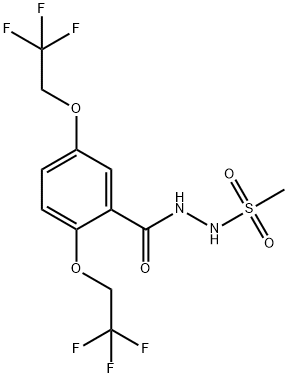 N'-[2,5-BIS(2,2,2-TRIFLUOROETHOXY)BENZOYL]METHANESULFONOHYDRAZIDE Struktur