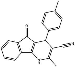 2-METHYL-4-(4-METHYLPHENYL)-5-OXO-4,5-DIHYDRO-1H-INDENO[1,2-B]PYRIDINE-3-CARBONITRILE Struktur