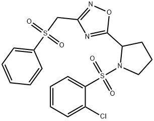 (5-(1-[(2-CHLOROPHENYL)SULFONYL]-2-PYRROLIDINYL)-1,2,4-OXADIAZOL-3-YL)METHYL PHENYL SULFONE Struktur