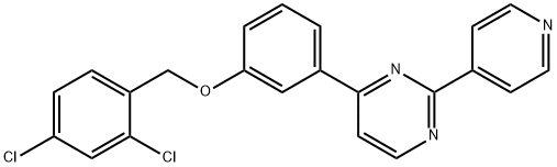 2,4-DICHLOROBENZYL 3-[2-(4-PYRIDINYL)-4-PYRIMIDINYL]PHENYL ETHER Struktur