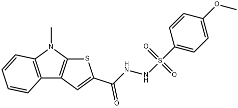 4-METHOXY-N'-[(8-METHYL-8H-THIENO[2,3-B]INDOL-2-YL)CARBONYL]BENZENESULFONOHYDRAZIDE Struktur