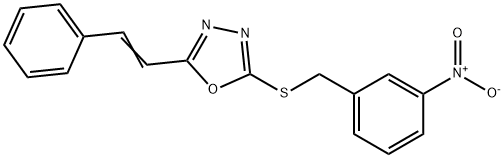 2-[(3-NITROBENZYL)SULFANYL]-5-[(E)-2-PHENYLETHENYL]-1,3,4-OXADIAZOLE Struktur