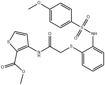 METHYL 3-((2-[(2-([(4-METHOXYPHENYL)SULFONYL]AMINO)PHENYL)SULFANYL]ACETYL)AMINO)-2-THIOPHENECARBOXYLATE Struktur