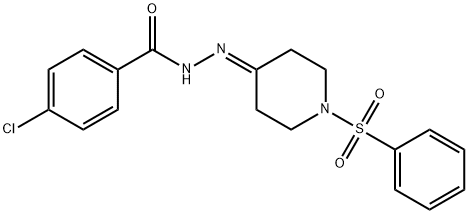 4-CHLORO-N'-[1-(PHENYLSULFONYL)-4-PIPERIDINYLIDENE]BENZENECARBOHYDRAZIDE Struktur