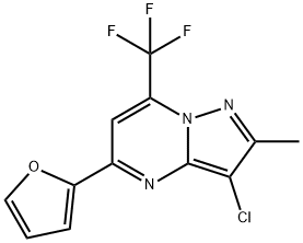 3-CHLORO-5-(2-FURYL)-2-METHYL-7-(TRIFLUOROMETHYL)PYRAZOLO[1,5-A]PYRIMIDINE Struktur