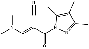 (E)-3-(DIMETHYLAMINO)-2-[(3,4,5-TRIMETHYL-1H-PYRAZOL-1-YL)CARBONYL]-2-PROPENENITRILE Struktur