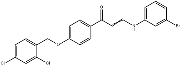 (E)-3-(3-BROMOANILINO)-1-(4-[(2,4-DICHLOROBENZYL)OXY]PHENYL)-2-PROPEN-1-ONE Struktur