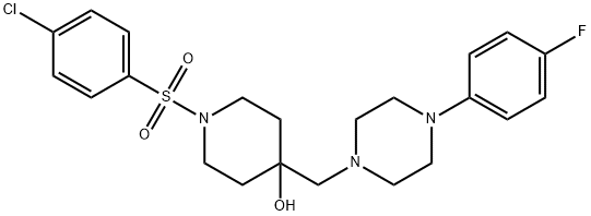 1-[(4-CHLOROPHENYL)SULFONYL]-4-([4-(4-FLUOROPHENYL)PIPERAZINO]METHYL)-4-PIPERIDINOL Struktur