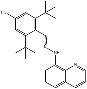 2,6-DI(TERT-BUTYL)-4-HYDROXYBENZENECARBALDEHYDE N-(8-QUINOLINYL)HYDRAZONE Struktur