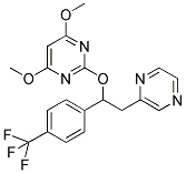 4,6-DIMETHOXY-2-[2-(PYRAZIN-2-YL)-1-(4-(TRIFLUOROMETHYL)PHENYL)ETHOXY]PYRIMIDINE Struktur