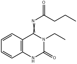 N-[3-ETHYL-2-OXO-2,3-DIHYDRO-4(1H)-QUINAZOLINYLIDEN]BUTANAMIDE Struktur