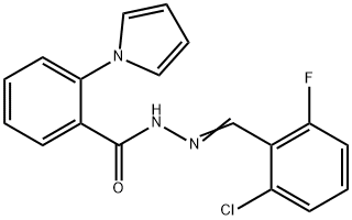 N'-[(E)-(2-CHLORO-6-FLUOROPHENYL)METHYLIDENE]-2-(1H-PYRROL-1-YL)BENZENECARBOHYDRAZIDE Struktur