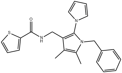 N-([1-BENZYL-4,5-DIMETHYL-2-(1H-PYROL-1-YL)-1H-PYROL-3-YL]METHYL)-2-THIOPHENE CARBOXAMIDE Struktur