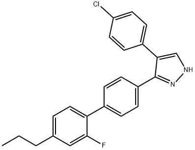 4-(4-CHLOROPHENYL)-5-(2'-FLUORO-4'-PROPYL[1,1'-BIPHENYL]-4-YL)-1H-PYRAZOLE Struktur