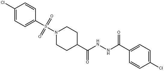 4-CHLORO-N'-((1-[(4-CHLOROPHENYL)SULFONYL]-4-PIPERIDINYL)CARBONYL)BENZENECARBOHYDRAZIDE Struktur