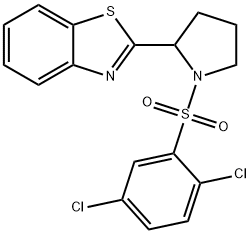 2-(1-[(2,5-DICHLOROPHENYL)SULFONYL]-2-PYRROLIDINYL)-1,3-BENZOTHIAZOLE Struktur