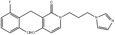 3-(2-CHLORO-6-FLUOROBENZYL)-4-HYDROXY-1-[3-(1H-IMIDAZOL-1-YL)PROPYL]-2(1H)-PYRIDINONE Struktur