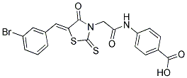 4-(([(5Z)-5-(3-BROMOBENZYLIDENE)-4-OXO-2-THIOXO-1,3-THIAZOLIDIN-3-YL]ACETYL)AMINO)BENZOIC ACID Struktur