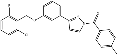 (3-(3-[(2-CHLORO-6-FLUOROBENZYL)OXY]PHENYL)-1H-PYRAZOL-1-YL)(4-METHYLPHENYL)METHANONE Struktur