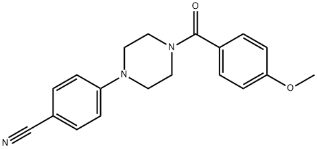 4-[4-(4-METHOXYBENZOYL)PIPERAZINO]BENZENECARBONITRILE Struktur