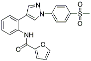 N-[2-(1-(4-(METHYLSULPHONYL)PHENYL)-1H-PYRAZOL-4-YL)PHENYL]FURAN-2-CARBOXAMIDE Struktur