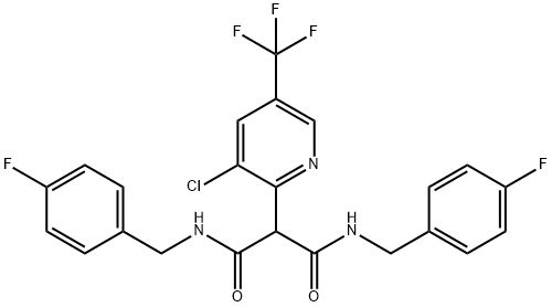 2-[3-CHLORO-5-(TRIFLUOROMETHYL)-2-PYRIDINYL]-N1,N3-BIS(4-FLUOROBENZYL)MALONAMIDE Struktur