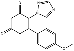 5-(4-METHOXYPHENYL)-4-(1H-1,2,4-TRIAZOL-1-YL)-1,3-CYCLOHEXANEDIONE Struktur