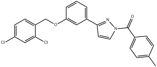 (3-(3-[(2,4-DICHLOROBENZYL)OXY]PHENYL)-1H-PYRAZOL-1-YL)(4-METHYLPHENYL)METHANONE Struktur