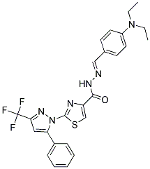 (E)-N'-(4-(DIETHYLAMINO)BENZYLIDENE)-2-(5-PHENYL-3-(TRIFLUOROMETHYL)-1H-PYRAZOL-1-YL)THIAZOLE-4-CARBOHYDRAZIDE Struktur