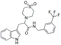 2-(1,1-DIOXO-1LAMBDA6,4-THIAZINAN-4-YL)-3-(1H-INDOL-3-YL)-N-[3-(TRIFLUOROMETHYL)BENZYL]PROPANAMIDE Struktur