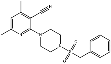 2-[4-(BENZYLSULFONYL)PIPERAZINO]-4,6-DIMETHYLNICOTINONITRILE Struktur